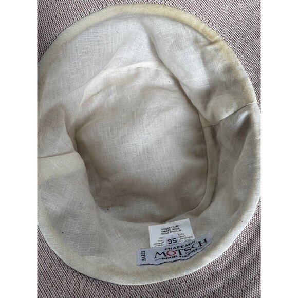 Chapeaux Motsch for Hermés Beige Burgundy Canvas Bucket Hat 56 - Picture 7 of 11